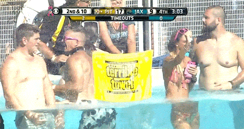 Jacksonville Jaguars Pool Pink Bikini Terrible Towel Gif